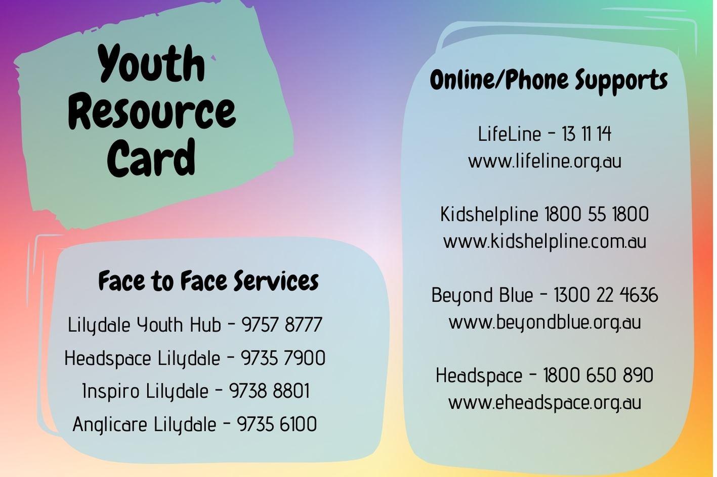 Youth Resource Card